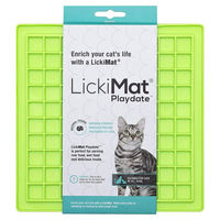 Produktbild von LickiMat Playdate Cat Schleckmatte für Katzen Grün aus TPR 20x20 cm