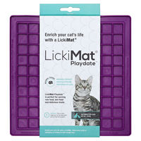 Produktbild von LickiMat Playdate Cat Schleckmatte für Katzen lila aus TPR zur Angstreduzierung und zum langsamen Füttern