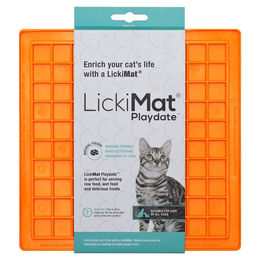 LickiMat Playdate Cat Schleckmatte für Katzen Orange 20x20cm aus TPR – Bild 1 von 2