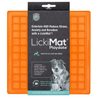 Produktbild von LickiMat Playdate Schleckmatte für Hunde aus TPR in Orange