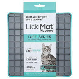 LickiMat Playdate Tuff Cat Schleckmatte für Katzen in Türkis aus TPR – Bild 1 von 5