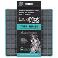 Produktbild von LickiMat Playdate Tuff Schleckmatte für Hunde in Türkis 20x20cm