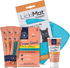 Produktbild von LickiMat Schleckmatte aus Silikon und Leckerli Bundle für Senioren in Bunt