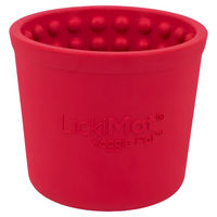Produktbild von LickiMat Schleckmatte Yoggie Pot aus Naturkautschuk rot BPA-frei