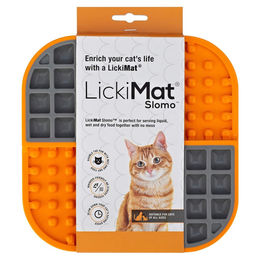 LickiMat Slomo Cat Schleckmatte für Katzen in Orange 20x20cm aus TPR – Bild 1 von 6