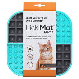 LickiMat Slomo Cat Schleckmatte für Katzen in Türkis aus TPR – Bild 1 von 5