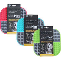 Produktbild von LickiMat Slomo Schleckmatte aus TPR für Hunde und Katzen in Orange oder Schwarz/Türkis