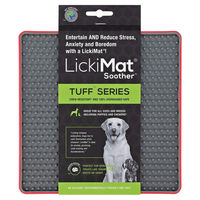 Produktbild von LickiMat Soother Tuff Schleckmatte für Hunde in Rot zur Beruhigung und Zahnpflege - 20 cm