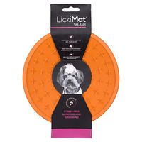 Produktbild von LickiMat Splash Schleckmatte aus Naturkautschuk Orange 20 cm für Hunde und Katzen - 1 Stk.