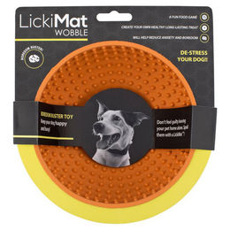 LickiMat Wobble Schleckmatte aus Naturkautschuk für Hunde Orange 16 cm – Bild 1 von 6