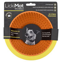 Produktbild von LickiMat Wobble Schleckmatte aus Naturkautschuk für Hunde Orange 16 cm