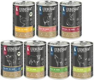 Liebesgut Bio Hundefutter Adult & Sensitive Stückchen in Sauce 42 x 400 g – Bild 1 von 2
