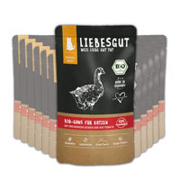 Produktbild von Liebesgut Bio Hundefutter Gans mit extra viel Fleisch glutenfrei und laktosefrei 12x100g
