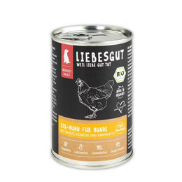 Produktbild von Liebesgut Bio Hundefutter Huhn mit Wurzelgemüse und Amaranth Adult 400g