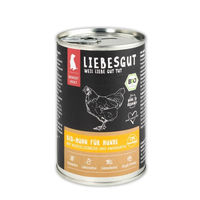 Produktbild von Liebesgut Bio Hundefutter Huhn mit Wurzelgemüse und Amaranth Adult 6x400g
