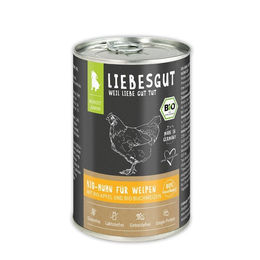 Produktbild von Liebesgut Bio Hundefutter Junior Huhn mit hohem Fleischanteil glutenfrei 400g