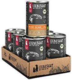 Liebesgut Bio Hundefutter Nass Bio-Lachs mit Bio-Banane und Bio-Pastinake mit hohem Fleischanteil 6x400g – Bild 1 von 1
