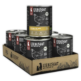 Liebesgut Bio Hundefutter Nass Huhn mit Bio-Wurzelgemüse Adult 6x800g – Bild 1 von 5