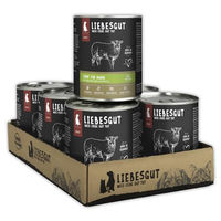 Produktbild von Liebesgut Bio Hundefutter Nass Schaf Hypoallergen Stückchen in Sauce 6x800g