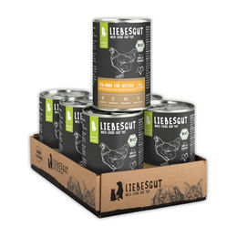 Liebesgut Bio Hundefutter Nass Welpe Huhn mit Stückchen in Sauce getreidefrei 6x400g – Bild 1 von 3