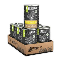Liebesgut Bio Hundefutter Nassfutter Pute mit Mangold und Kartoffel für Welpen 6x400g – Bild 1 von 3