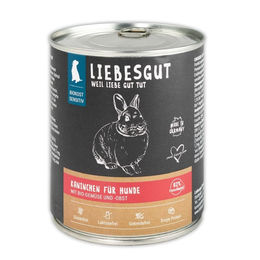Produktbild von Liebesgut Bio Kaninchen Nassfutter mit Stückchen in Sauce 6x800g