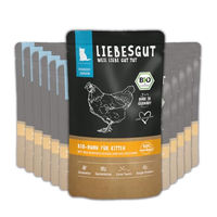 Produktbild von Liebesgut Bio Katzenfutter Nass Huhn für Kitten 12x100g laktosefrei und ohne künstliche Zusätze