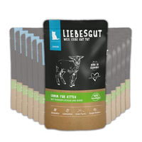 Produktbild von Liebesgut Bio Katzenfutter Nass Lamm für Kitten und Junior, hypoallergen und glutenfrei, 12x100g