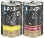 Liebesgut Bio Katzenfutter Sensitive Pute Kaninchen mit Reis Stückchen in Sauce 12 x 400 g – Bild 1 von 2
