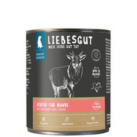 Produktbild von Liebesgut Hundefutter Hirsch mit Bio-Obst und Bio-Hirse 6x800g