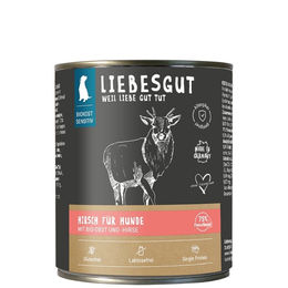 Produktbild von Liebesgut Hundefutter Hirsch mit Bio-Obst und Bio-Hirse 800g