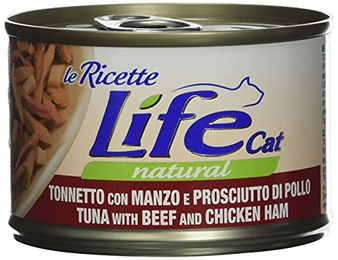 Life Cat Le Ricette Katzenfutter Adult Stückchen in Sauce mit Thunfisch, Rind und Schinken 150 g - 150 g – Bild 1 von 5