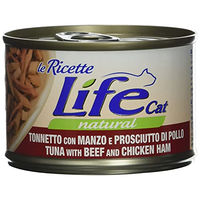 Produktbild von Life Cat Le Ricette Katzenfutter Adult Stückchen in Sauce mit Thunfisch, Rind und Schinken 150 g - 150 g