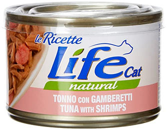 Life Cat Le Ricette Katzenfutter Adult Thunfisch mit Garnelen Stückchen in Sauce 4 x 150 g – Bild 1 von 5
