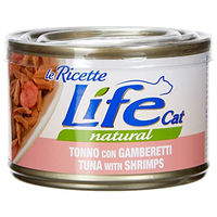 Produktbild von Life Cat Le Ricette Katzenfutter Adult Thunfisch mit Garnelen Stückchen in Sauce 4 x 150 g