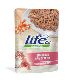 Life Cat Natural Adult Katzenfutter Thunfisch mit Garnelen Stückchen in Gelee 70g - 6 x 70 g – Bild 1 von 2