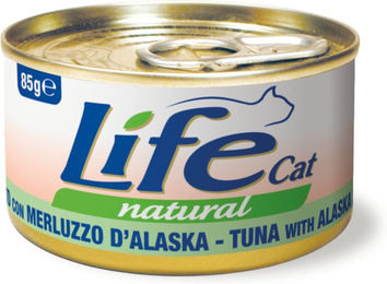 Produktbild von Life Cat Natural Katzenfutter Adult Thunfisch mit Alaska-Seelachs Stückchen in Sauce 6 x 85 g