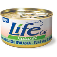 Produktbild von Life Cat Natural Katzenfutter Adult Thunfisch mit Alaska-Seelachs Stückchen in Sauce 6 x 85 g