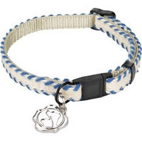 Produktbild von LIFESTYLEPETS Katzenhalsband Royal Baumwolle blau/weiß