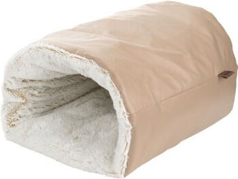 LIFESTYLEPETS Katzenhöhle als Tunnel-Schlafsack aus Plüsch in Beige – Bild 1 von 3