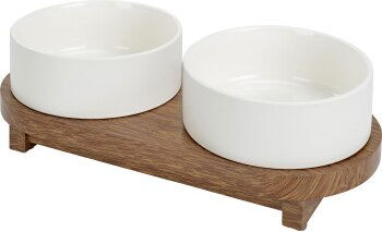 LIFESTYLEPETS Keramik Doppelnapfständer Premier weiß – Bild 1 von 1