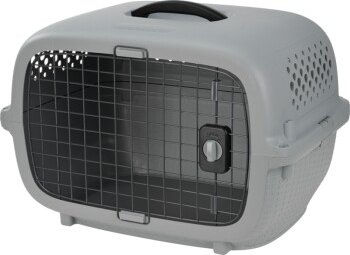 LIFESTYLEPETS Transportbox aus Kunststoff für kleine Rassen in Grau – Bild 1 von 3