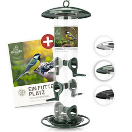 Produktbild von LifeVital Futtersäule aus Metall für Samen und Körner in Grün 35cm - 35 cm