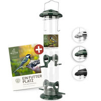 Produktbild von LifeVital Futtersäule für Samen Körner und Kerne aus Metall in Grün und Transparent 38cm - 38 cm