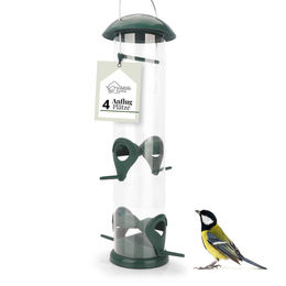 Produktbild von Lifevital Vogelfuttersäule 30 cm wetterfeste Futterstation transparent grün - 30 cm