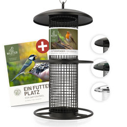 LifeVital Vogelfutterspender für Erdnüsse aus Metall Schwarz 26cm - 26 cm – Bild 1 von 3