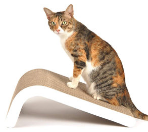 LIKEA Kratzbaum für Katzen mit schrägem Kratzpfosten und Katzenminze aus hochwertigem Karton – Bild 1 von 1