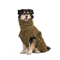 Produktbild von Lill's Hundebademantel aus Bio-Baumwolle in Grün Grösse S