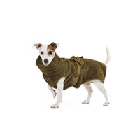 Produktbild von Lill's Hundebademantel aus Bio-Baumwolle Oliv Grün Größe 3XS