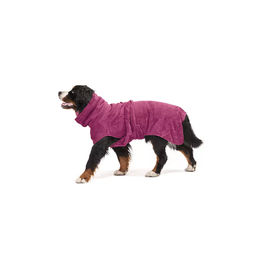 Produktbild von Lill's Hundebademantel aus Bio-Baumwolle XXXS Rot Lila